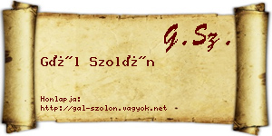 Gál Szolón névjegykártya